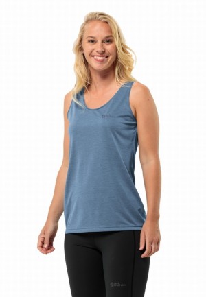 Jack Wolfskin Crosstrail Tanktop Dames Blauw | 51092872