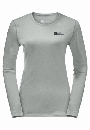 Jack Wolfskin Skyhermal L/s T-shirts Dames Grijs | 45017106