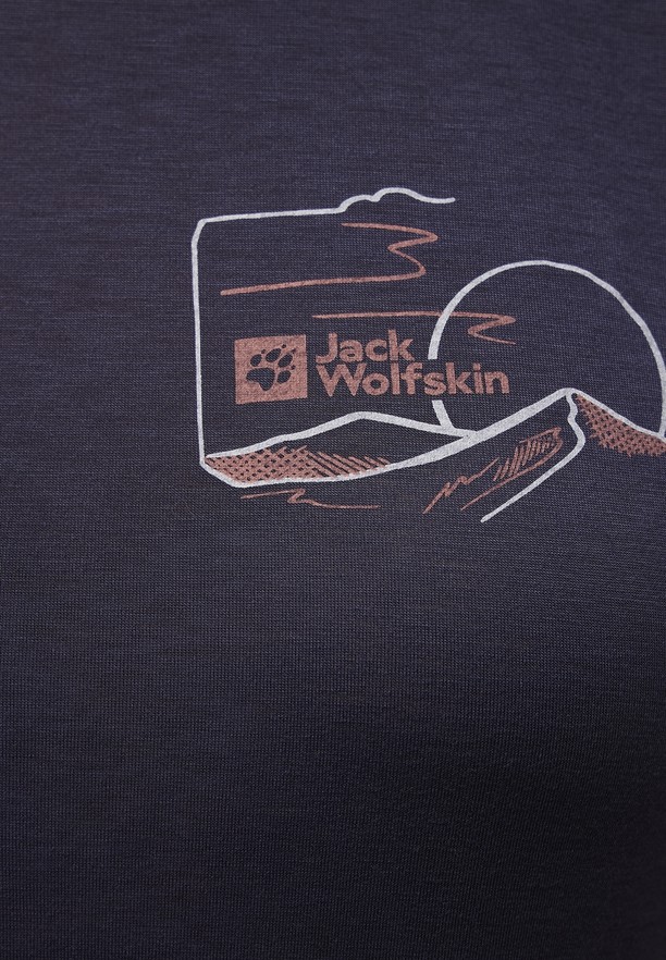 Jack Wolfskin Vonnan Graphic T-shirts Dames Donkerblauw | 87814238